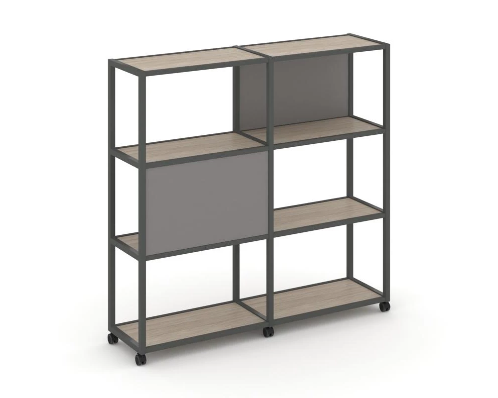 Стеллаж 4 уровня 2 секции VR.LT-STK-412.08 1570x400x1523 Shelf Mobile