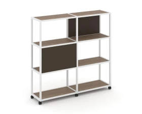 Стеллаж 4 уровня 2 секции VR.LT-STK-412.08 1570x400x1523 Shelf Mobile images