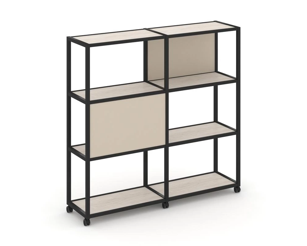 Стеллаж 4 уровня 2 секции VR.LT-STK-412.08 1570x400x1523 Shelf Mobile