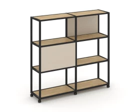 Стеллаж 4 уровня 2 секции VR.LT-STK-412.08 1570x400x1523 Shelf Mobile images