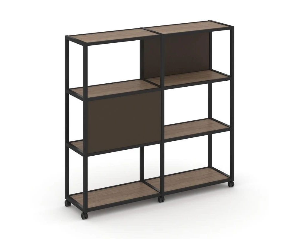 Стеллаж 4 уровня 2 секции VR.LT-STK-412.08 1570x400x1523 Shelf Mobile