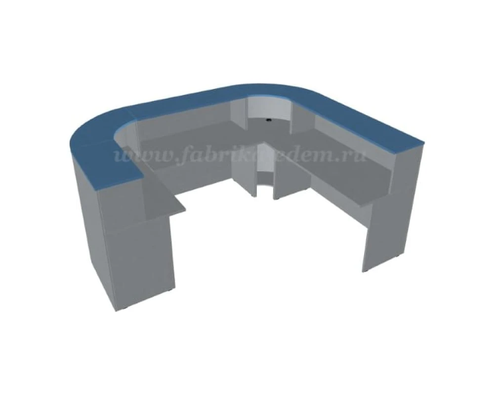 Стойка ресепшен П-образная 274x187x116 Эдем (угол - металл. пластик)