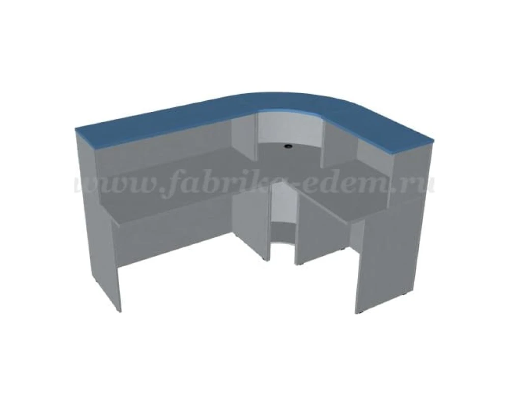 Стойка ресепшен угловая 187x137x116 Эдем (угол - металл. пластик)