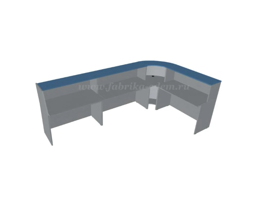 Стойка ресепшен угловая 307x187x116 Эдем (угол - металл. пластик)