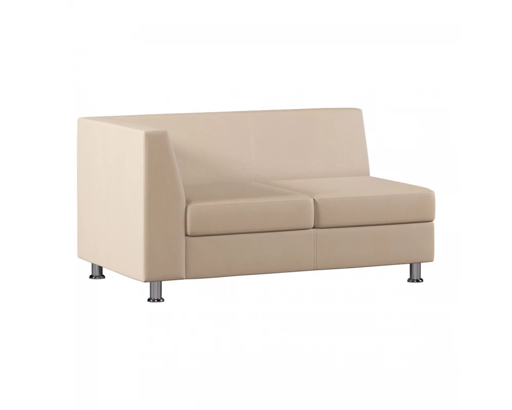 Модуль Everprof Monro с подлокотником двухместный правый Экокожа, Бежевый