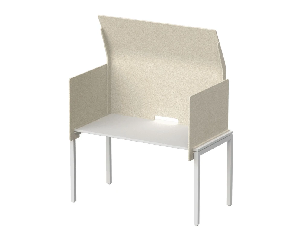 Кабина с высоким экраном-парусом 155х86х113 Forest Office Лебединый пух