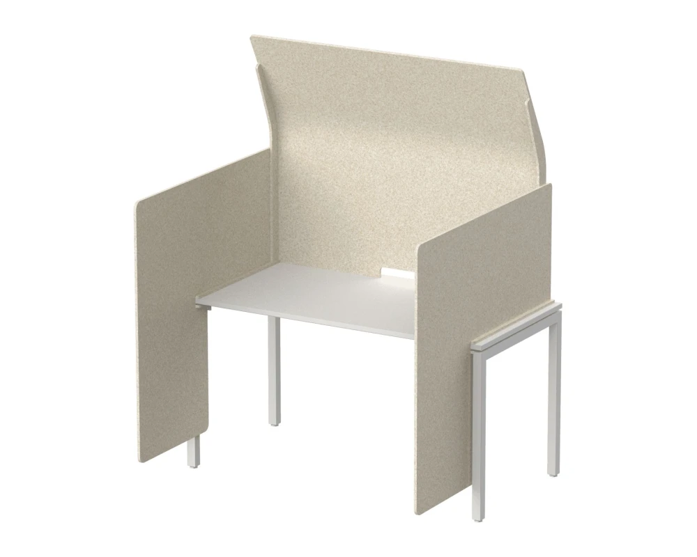 Кабина с высоким экраном-парусом и низкими боковыми стенками-ширмами 135х112х163 Forest Office Лебединый пух