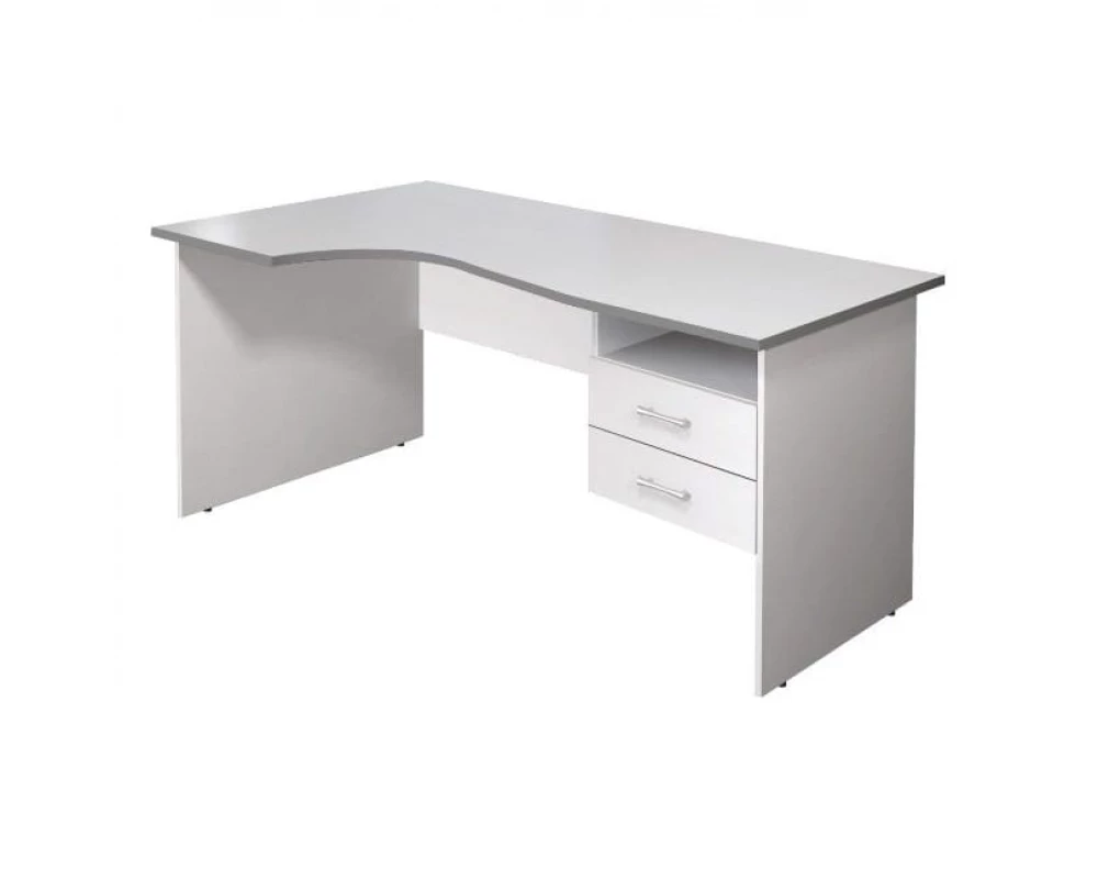 Стол кривол. с тумбой Л 1604х904(704)х756 КМ78 Монолит